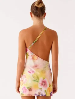 Robe midi en mousseline imprimée à fleurs bretelles chics col sans manches idéale pour l'été au quotidien.