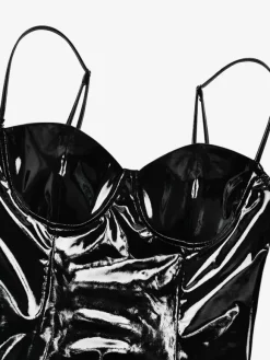 Robe midi moulante en cuir éco-responsable sexy pour femmes 2026