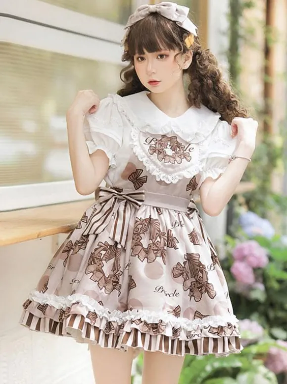 Robe Mignonne Lolita Robe Lolita Sans Manches À Volants