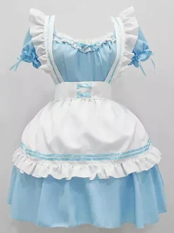 Robe Mignonne Lolita Robe à manches courtes en polyester