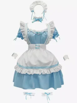 Robe Mignonne Lolita Robe à manches courtes en polyester