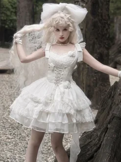 Robe Mignonne Lolita Robe Sans Manches En Polyester Lolita JSK
