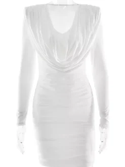 Robe mini froncée moderne à décolleté en V profond pour femme 2026