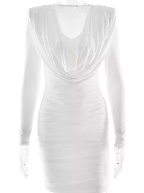 Robe mini froncée moderne à décolleté en V profond pour femme 2026