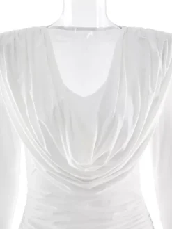 Robe mini froncée moderne à décolleté en V profond pour femme 2026
