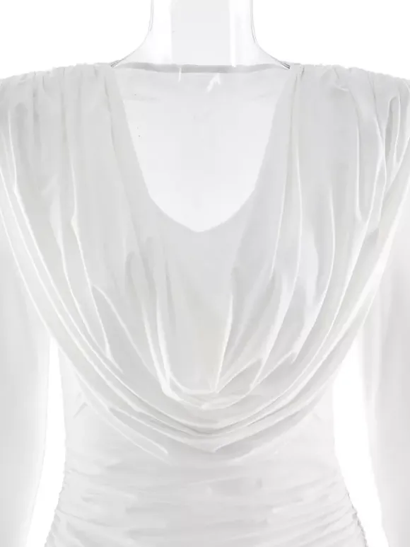 Robe mini froncée moderne à décolleté en V profond pour femme 2026