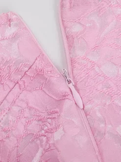 Robe mini jacquard dos nu à col halter pour femme - Robe patineuse trapèze dos nu avec grands n艙uds - Fête d'anniversaire d'été 2026