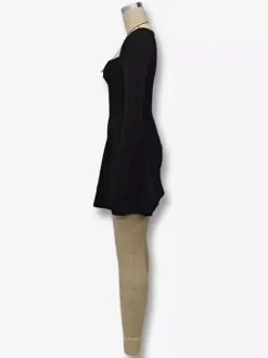 Robe mini sexy à manches longues et coupe trapèze pour femme 2026