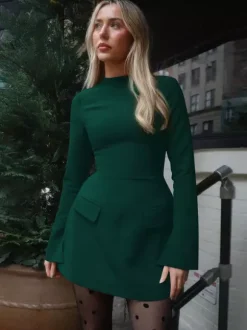 Robe moulante minimaliste à manches longues pour femme 2026