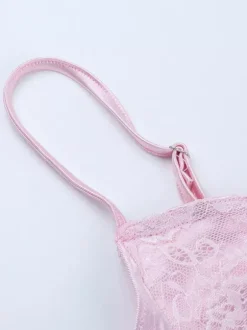 Robe nuisette rose pastel Coquette pour femme - Robe midi à bretelles et n艙ud sur le devant - Tenues pour un rendez-vous romantique au printemps 2026
