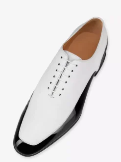 Robe Oxfords pour hommes chaussures en cuir verni blanc et noir pour bal de fin d'année mariage