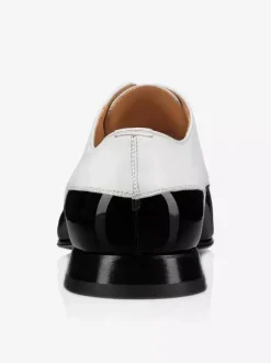 Robe Oxfords pour hommes chaussures en cuir verni blanc et noir pour bal de fin d'année mariage
