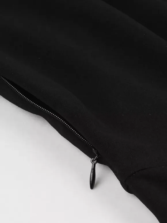 Robe patineuse trapèze à encolure ajourée et patchwork en résille pour femme 2026