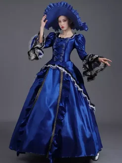 Robe rococo rétro des années 1800 pour femme robe de bal masquée robe de costume victorienne