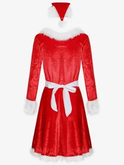 Robe rouge de Noël Déguisement femmes Costumes de vacances de Noël