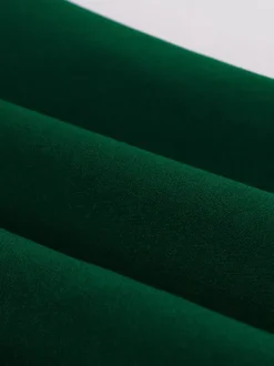 Robe rétro swing à manches courtes et col à revers contrastant pour femme 2026