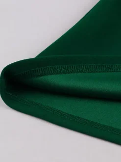 Robe rétro swing à manches courtes et col à revers contrastant pour femme 2026