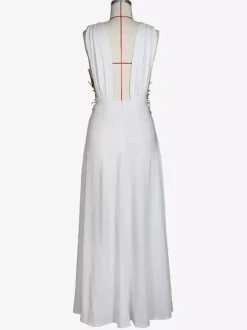 Robes de bal Robe longue semi-formelle brodée à col en V et fente haute