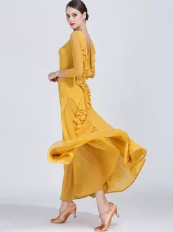 Robes de danse de salon pour femmes robes d'entraînement de valse tango flamenco élastiques