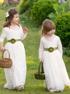 Robes de demoiselle d'honneur de mariage Robes pour occasions spéciales Manches longues blanches découpées