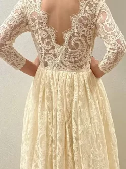 Robes de demoiselle d'honneur de mariage Robes pour occasions spéciales Manches longues blanches découpées