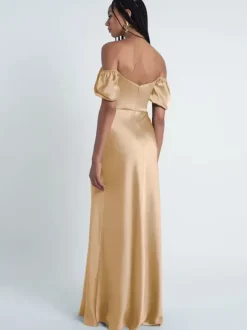 Robes de demoiselle d'honneur gaine longueur au sol fermeture éclair en tissu satiné robes formelles