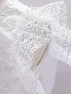 Robes de demoiselle d'honneur blanches robes d'occasion spéciale dentelle blanche sans manches col bijou robes de demoiselle d'honneur