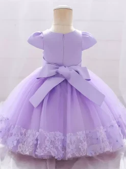 Robes de demoiselle d'honneur blanches robes d'occasion spéciale dentelle bordeaux manches courtes col bijou robes de demoiselle d'honneur