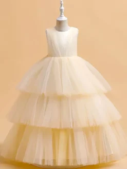 Robes de demoiselle d'honneur blanches robes d'occasion spéciale en Tulle vert foncé sans manches col bijou robes de demoiselle d'honneur