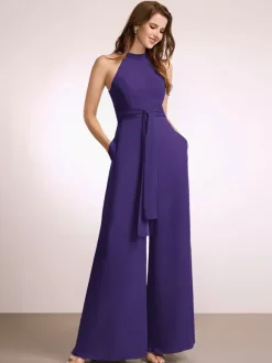 Robes de demoiselle d'honneur combinaison longueur au sol fermeture éclair robe de bal en polyester