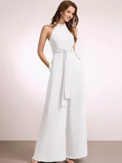 Robes de demoiselle d'honneur combinaison longueur au sol fermeture éclair robe de bal en polyester