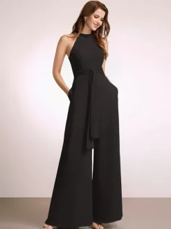 Robes de demoiselle d'honneur combinaison longueur au sol fermeture éclair robe de bal en polyester