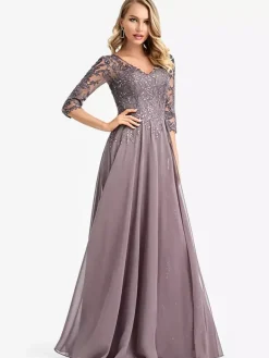Robes de demoiselle d'honneur en mousseline de soie ligne a longueur au sol robe de soirée de mariage