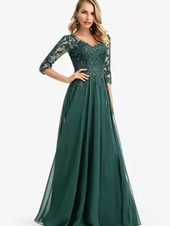 Robes de demoiselle d'honneur en mousseline de soie ligne a longueur au sol robe de soirée de mariage