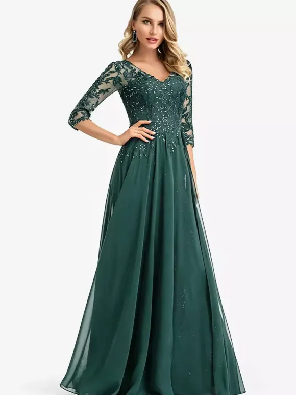 Robes de demoiselle d'honneur en mousseline de soie ligne a longueur au sol robe de soirée de mariage