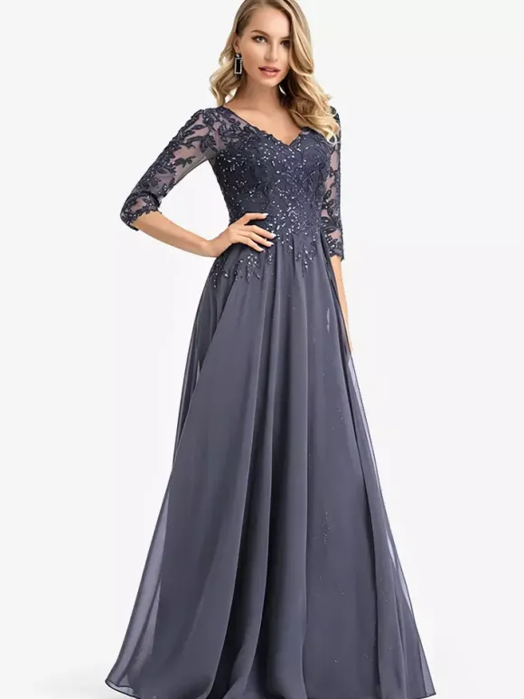 Robes de demoiselle d'honneur en mousseline de soie ligne a longueur au sol robe de soirée de mariage