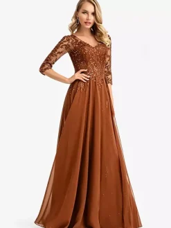 Robes de demoiselle d'honneur en mousseline de soie ligne a longueur au sol robe de soirée de mariage