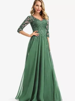 Robes de demoiselle d'honneur en mousseline de soie ligne a longueur au sol robe de soirée de mariage