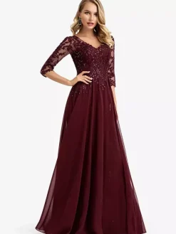 Robes de demoiselle d'honneur en mousseline de soie ligne a longueur au sol robe de soirée de mariage