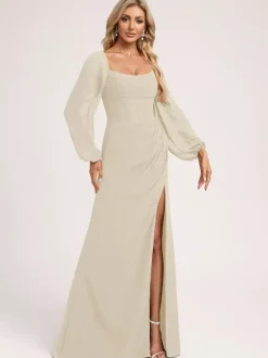 Robes de demoiselle d'honneur en mousseline de soie robe de bal longueur au sol robe de bal