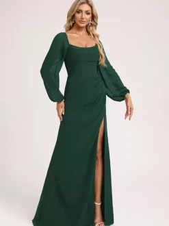 Robes de demoiselle d'honneur en mousseline de soie robe de bal longueur au sol robe de bal