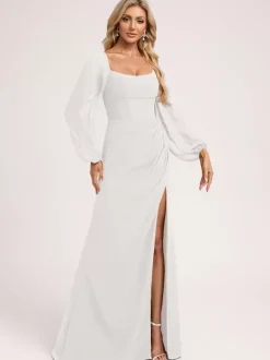 Robes de demoiselle d'honneur en mousseline de soie robe de bal longueur au sol robe de bal