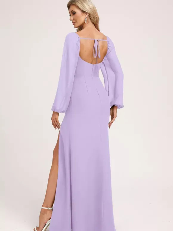 Robes de demoiselle d'honneur en mousseline de soie robe de bal longueur au sol robe de bal