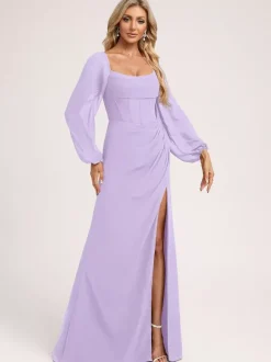 Robes de demoiselle d'honneur en mousseline de soie robe de bal longueur au sol robe de bal