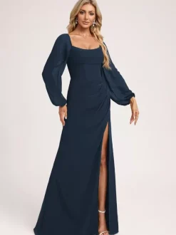 Robes de demoiselle d'honneur en mousseline de soie robe de bal longueur au sol robe de bal