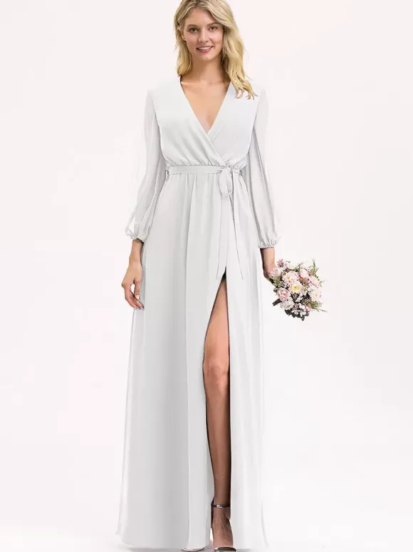 Robes de demoiselle d'honneur en mousseline de soie robe de bal longueur au sol robe de bal