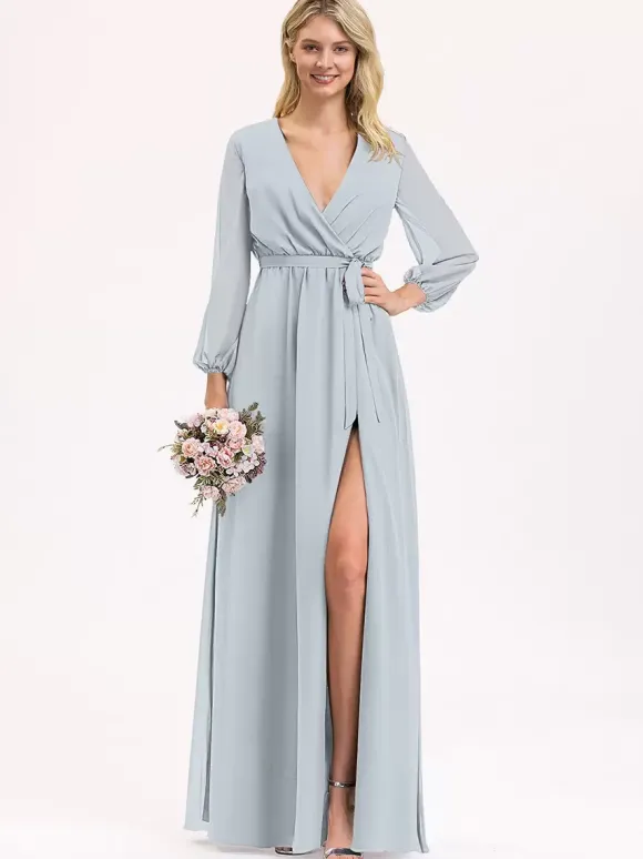Robes de demoiselle d'honneur en mousseline de soie robe de bal longueur au sol robe de bal
