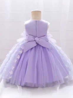 Robes de demoiselle d'honneur blanches robes d'occasion spéciale dentelle rose sans manches col bijou robes de demoiselle d'honneur
