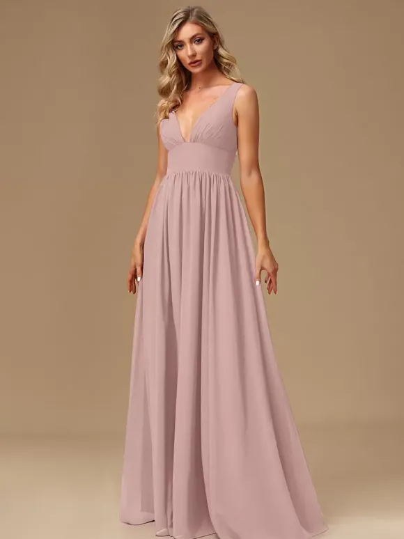 Robes de demoiselle d'honneur robe de bal longueur au sol fermeture éclair en mousseline de soie robe de bal