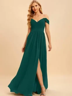 Robes de demoiselle d'honneur en mousseline de soie robe de bal longueur au sol robe de soirée de mariage